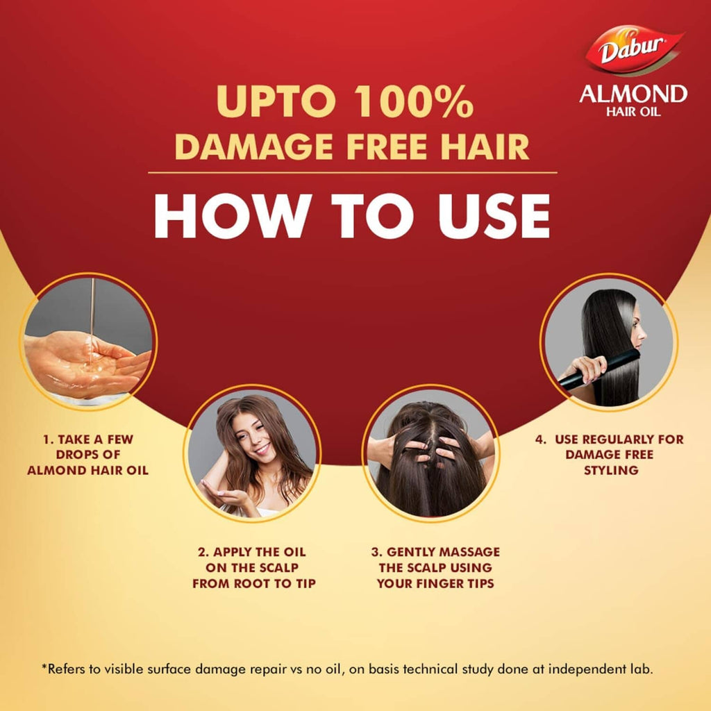 Almond Hair Oil 95ml + Free Pack - Dabur Dabur 