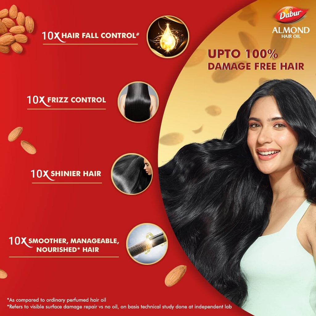 Almond Hair Oil 95ml + Free Pack - Dabur Dabur 