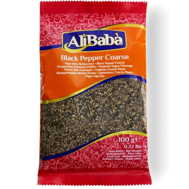 Black Pepper Coarse (Kali Mirch) - Ali Baba Spice Baazwsh 100g 