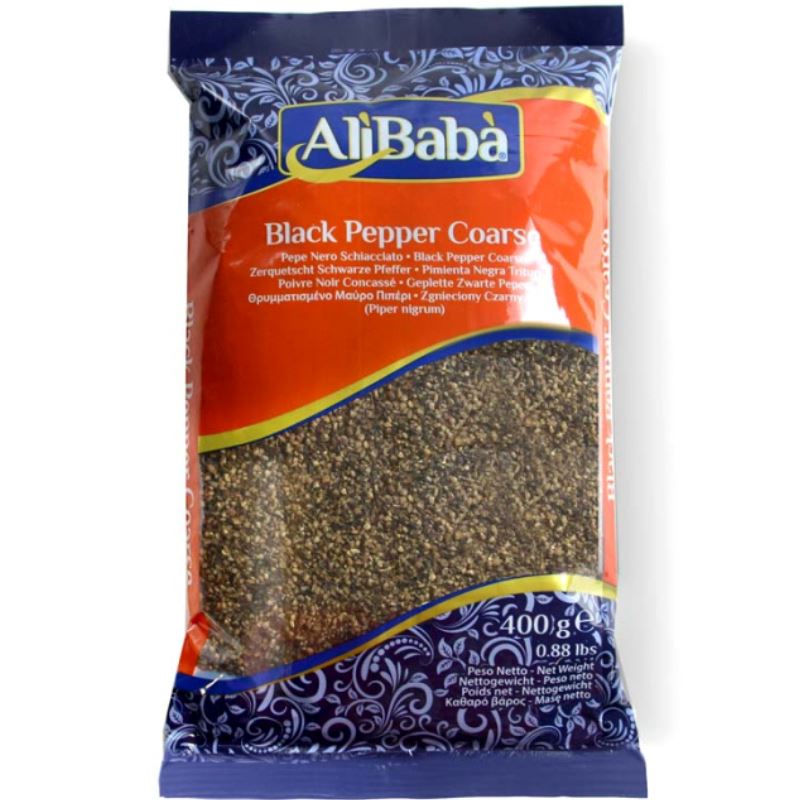 Black Pepper Coarse (Kali Mirch) - Ali Baba Spice Baazwsh 400g 
