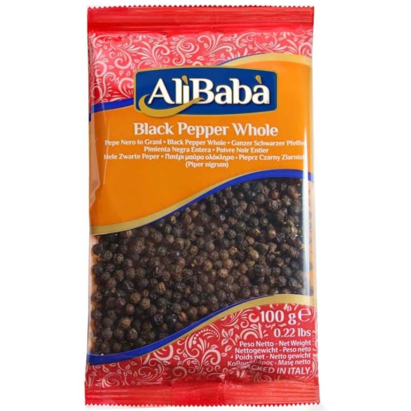 Black Pepper Whole (Kali Mirch) - Ali Baba Spice Baazwsh 100g 