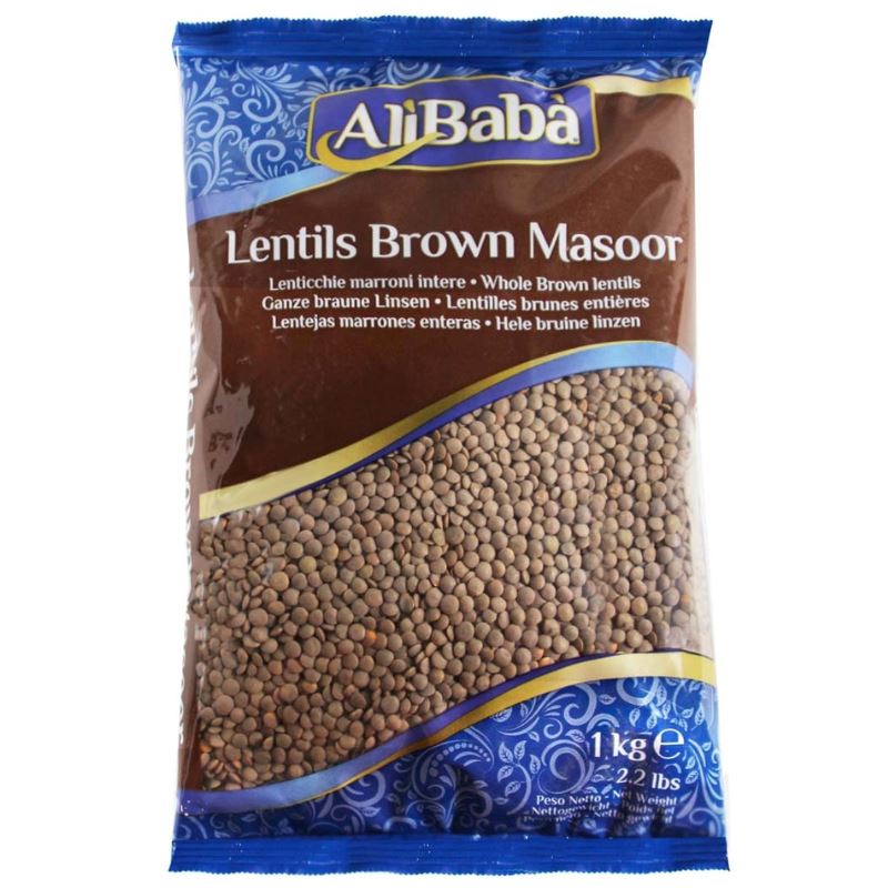 Brown Lentils Whole (Sabut) - Ali Baba Baazwsh 1kg 