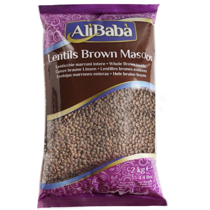 Brown Lentils Whole (Sabut) - Ali Baba Baazwsh 2kg 