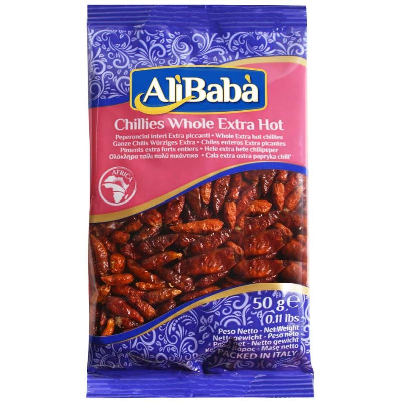 Chillies Whole Ex. Hot - Ali Baba Spice Baazwsh 50g 