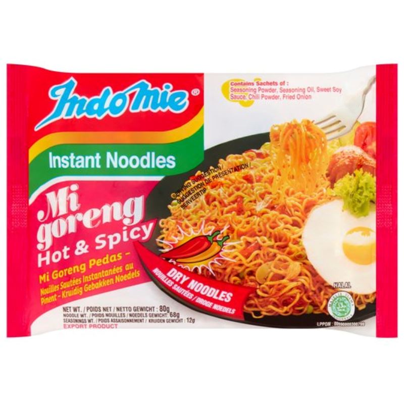 Instant Mi Goreng Noodle (Hot & Spicy) 80g - Indomie Indomie 80g 