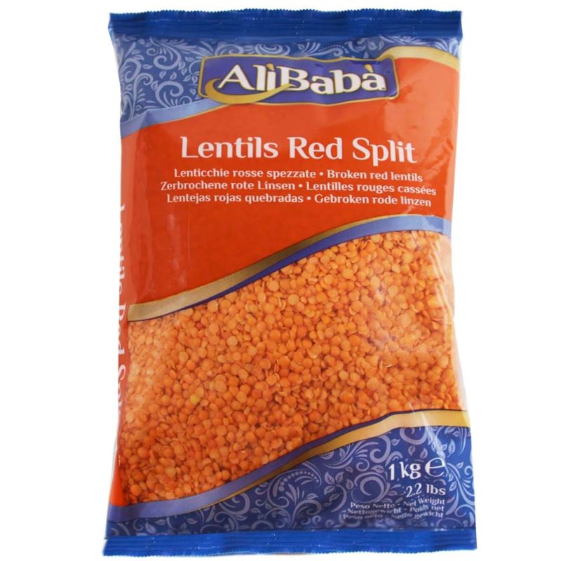 Red Split Lentils (Masoor Dal) - Ali Baba Baazwsh 1kg 
