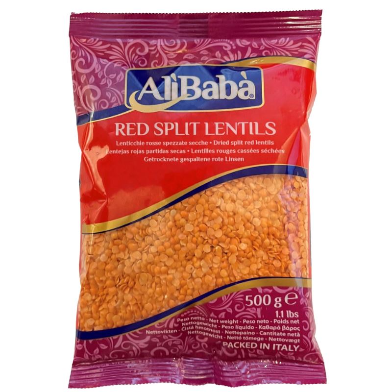 Red Split Lentils (Masoor Dal) - Ali Baba Baazwsh 500g 