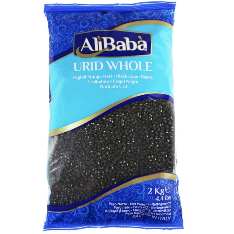 Urid Beans/Whole (Urad) - Ali Baba Baazwsh 2kg 