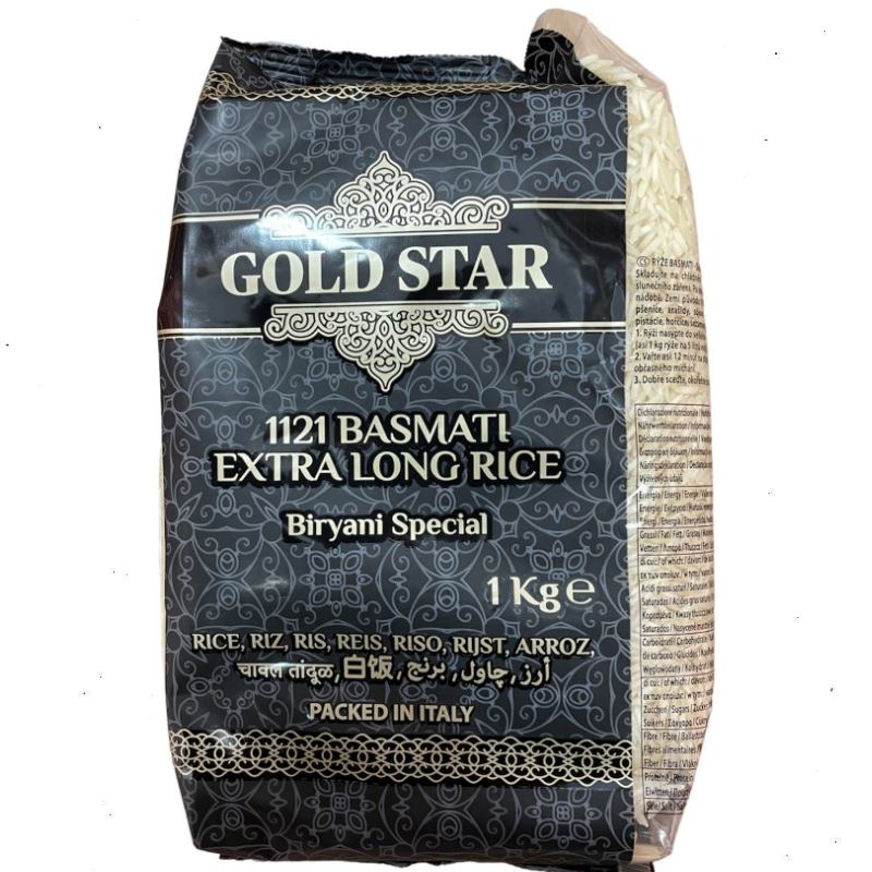 1121 Extra Long Basmati Rice 5kg - Gold Star Baazwsh 1kg 