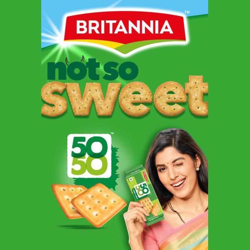 50-50 Sweet & Salty Biscuit 62g - Britannia Baazwsh 