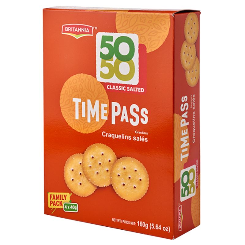 50-50 Time Pass Crackers 160g - Britannia Baazwsh 