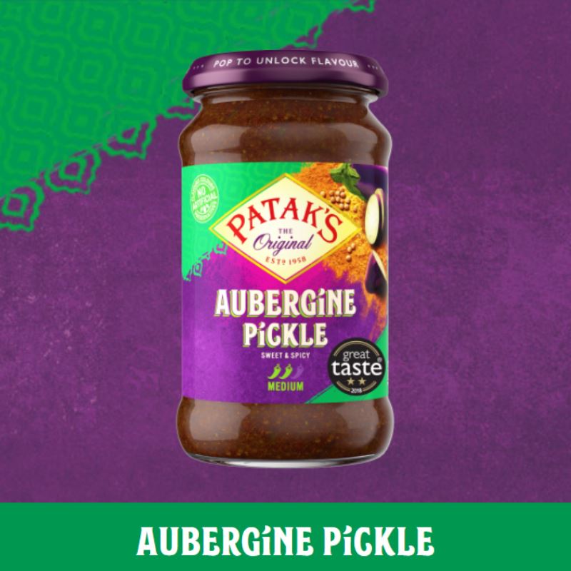 Aubergine/Brinjal Pickle 312g - Patak's Baazwsh 