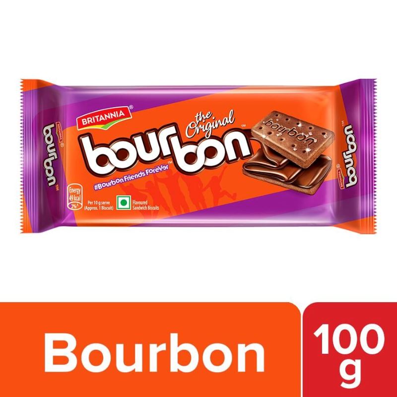 Bourbon Chocolate Cream Biscuits - Britannia Baazwsh 100g 