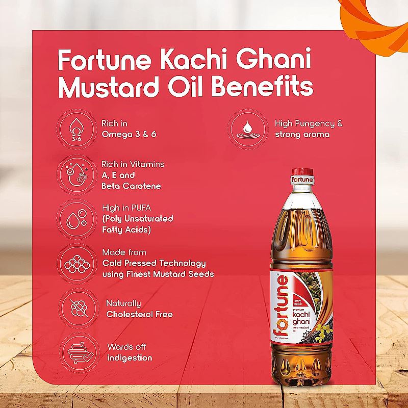 Mustard Oil (Kachi Ghani) 500ml - Fortune Baazwsh 