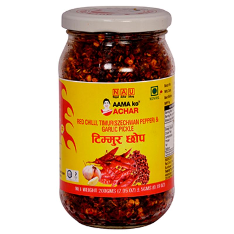 Red Chilli, Timbur & Garlic Pickle 200g - Aama ko Achar Baazwsh 