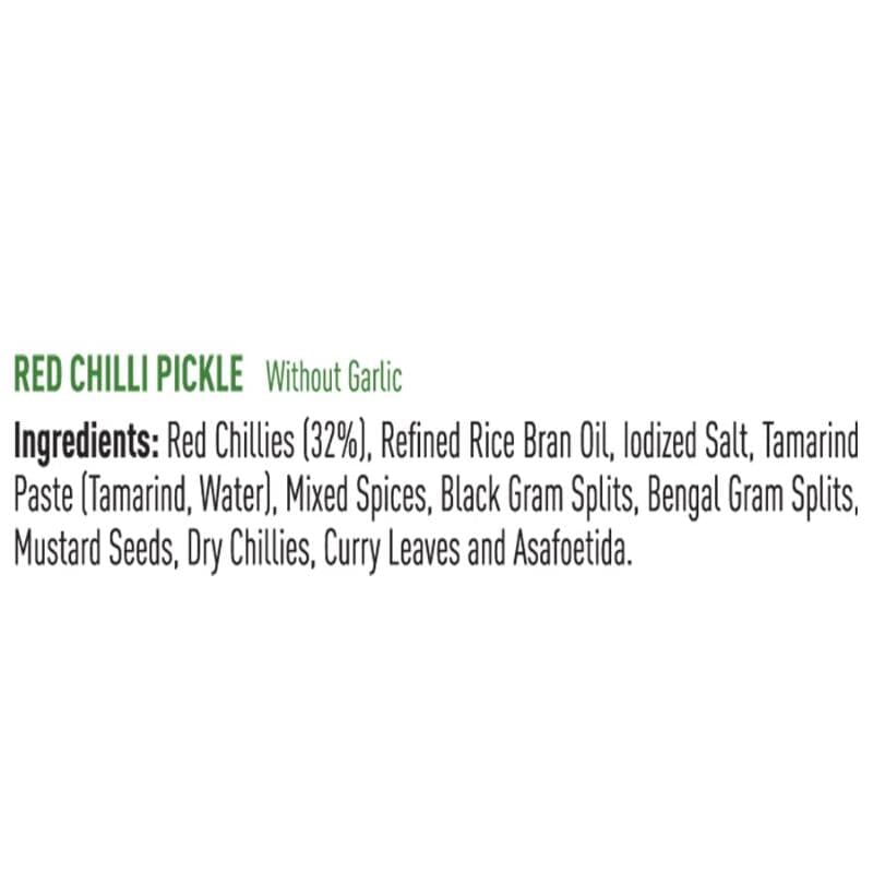 Red Chillies Pickle (Without Garlic) 300g - Priya Baazwsh 