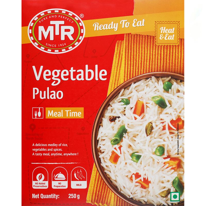 RTE Vegetable Pulao 250g - MTR Baazwsh 