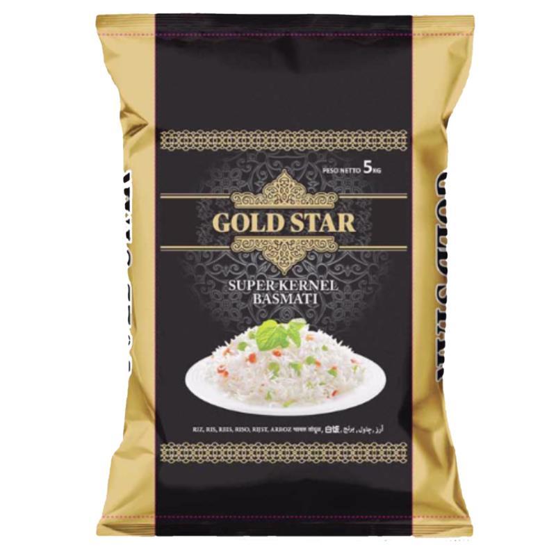 Super Kernel Basmati Rice 5kg - Gold Star Baazwsh 