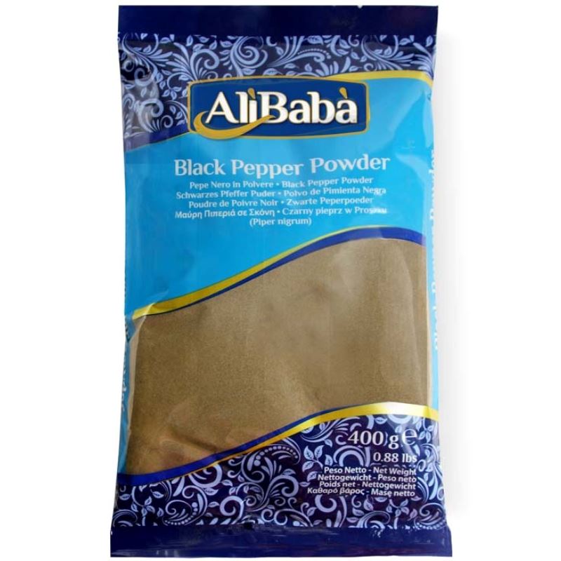 Black Pepper Powder (Kali Mirch) - Ali Baba Spice Baazwsh 400g 