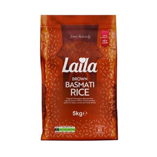 Brown Basmati Rice 5kg-Laila Rice Laila 