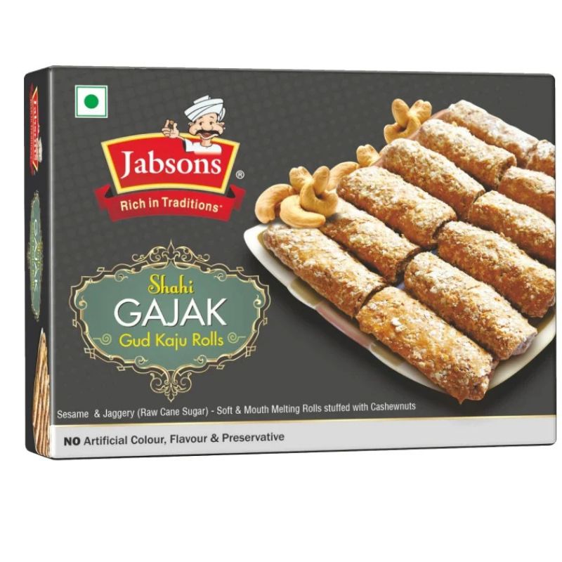 Shahi Gajak Gud Kaju Rolls 350g - Jabsons snacks Jobsons 