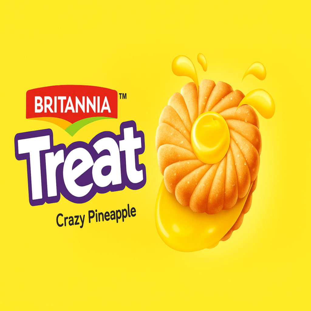 Treat Fruit Cream Pineapple 100g - Britannia cookies Bartania 