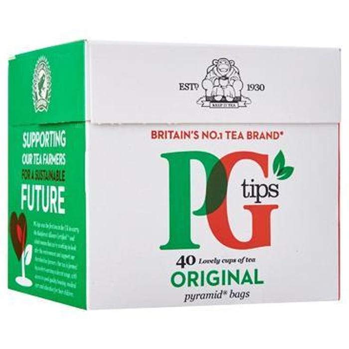 PG Tips 40 Original Black Tea Bags 116g - Tesco Groceries